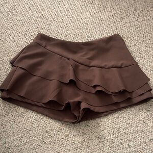DO+BE Chocolate Brown Layered Women's Skorts
